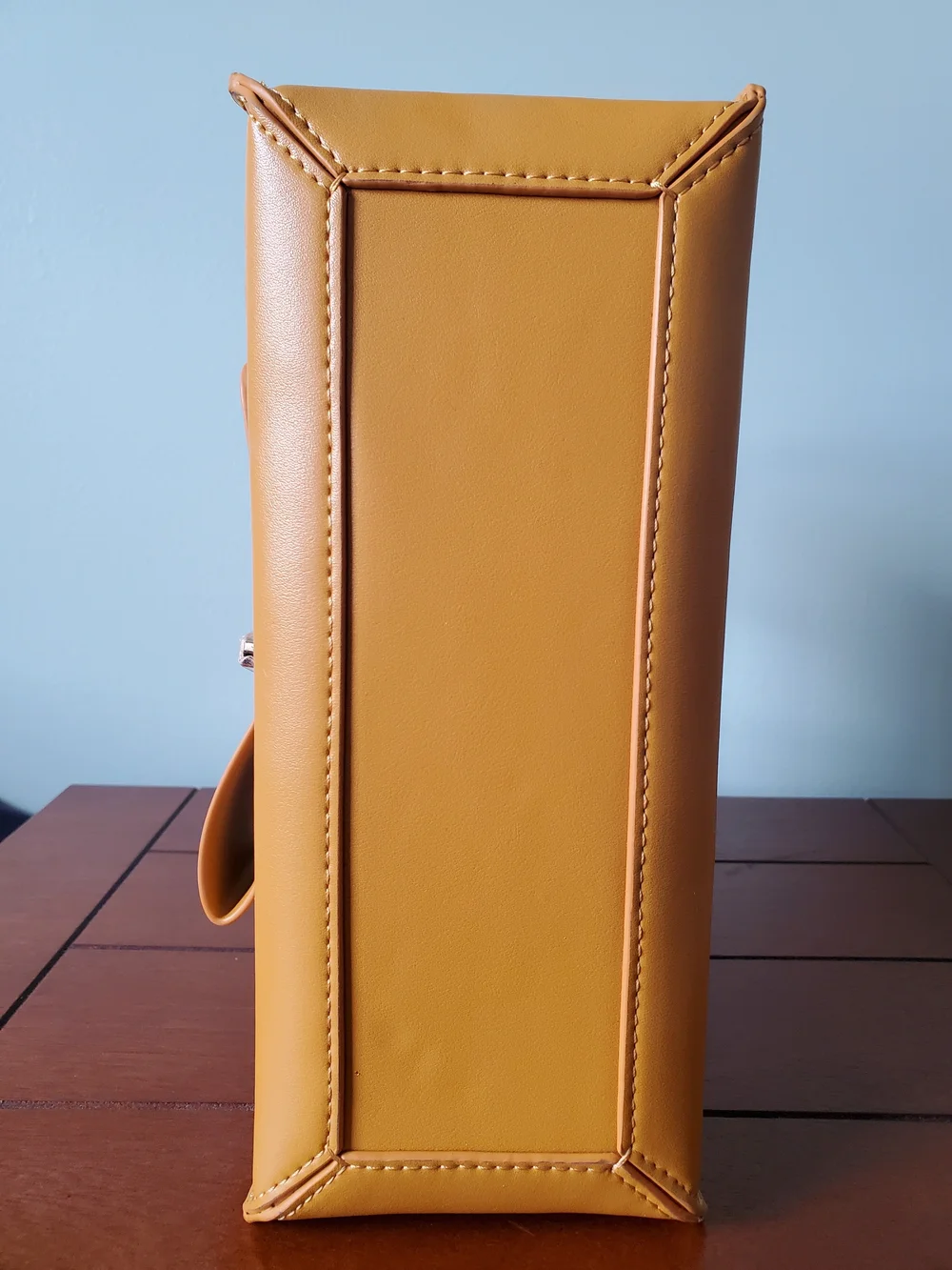 Structured Yellow Satchel with Braided Top Handle and Bow Accent